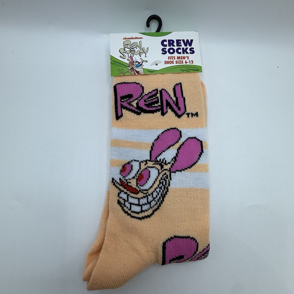 Ren and Stimpy Crew Socks Fit Men's Shoe 6-12